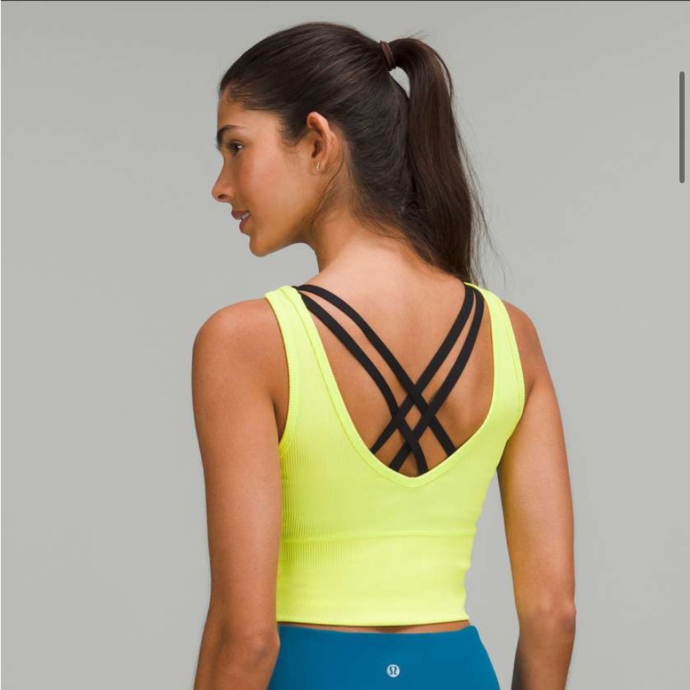Lululemon Neon Yellow Ribbed Tank Top